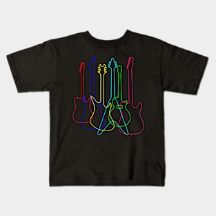 'Different Colored Guitars' Cool Guitar Gift Kids T-Shirt